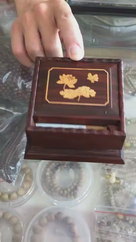 Rosewood Automatic Pop-Up Cigarette Box | Solid Wood Craft | Luxury Desktop Organizer